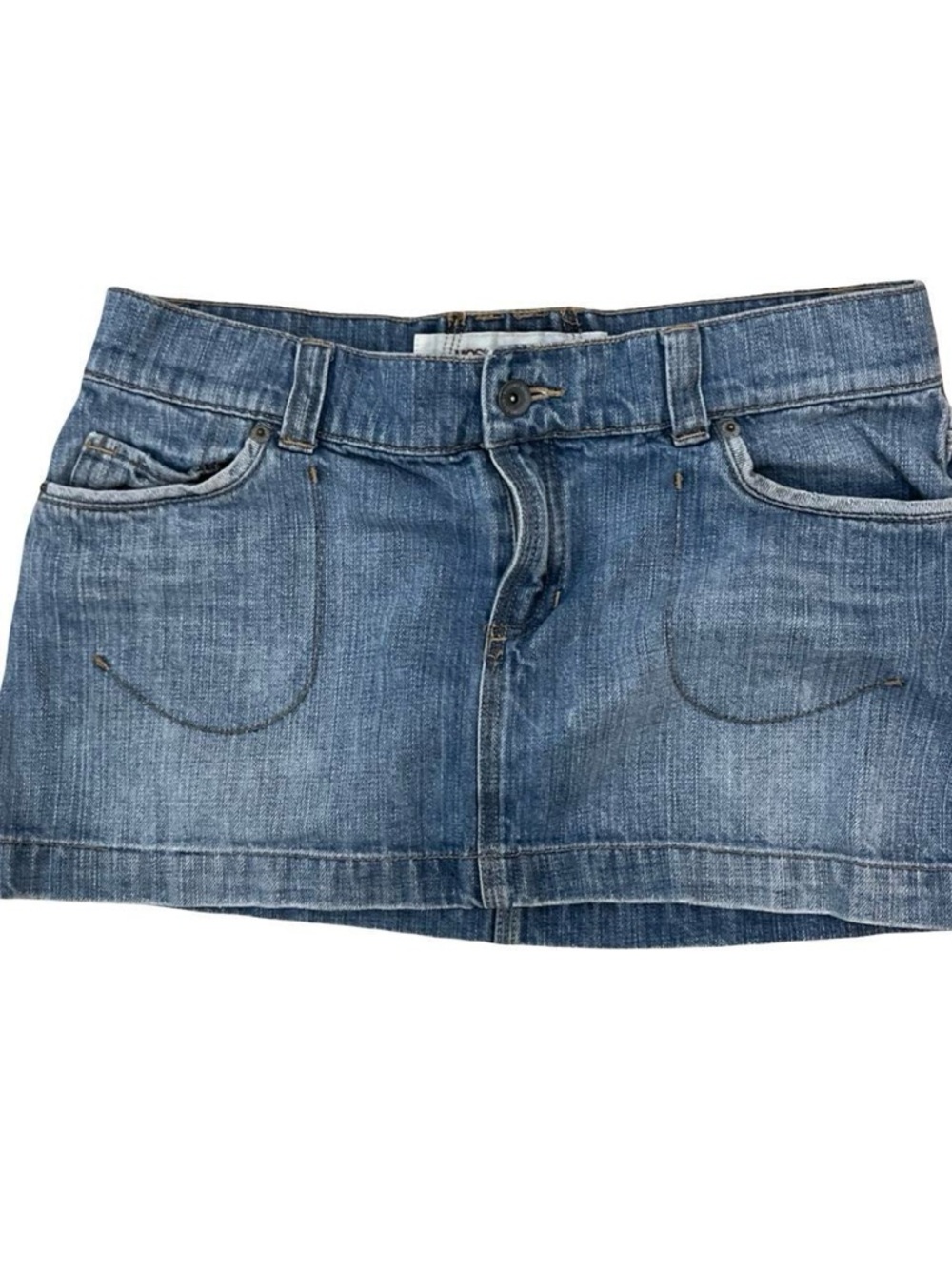 Y2K Mossimo Supply Co. Washed Blue Denim Mini Skirt